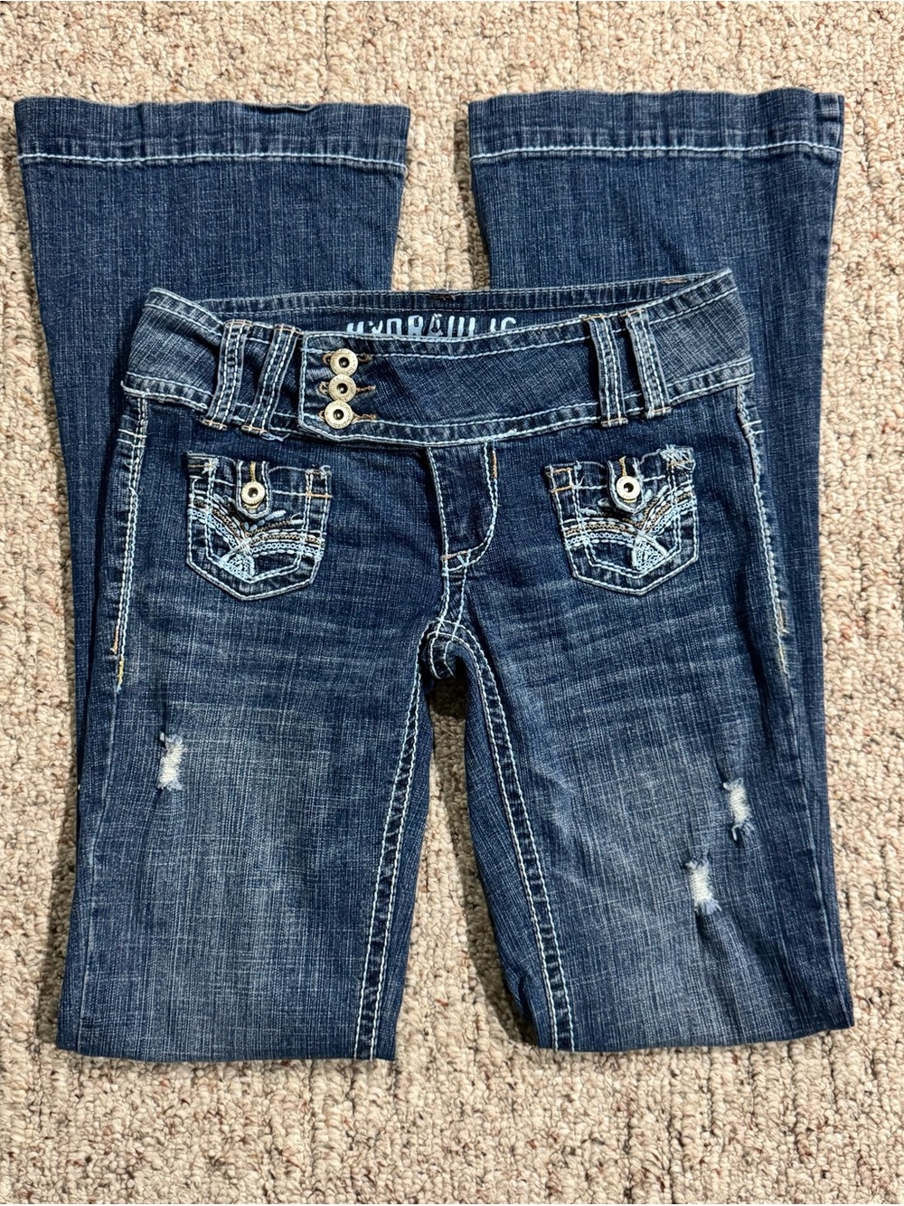 Hydraulic Emma Microflare Junior Women’s size 5/6 Vintage Y2K Flare Blue Jeans